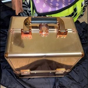 rose gold makeup train case